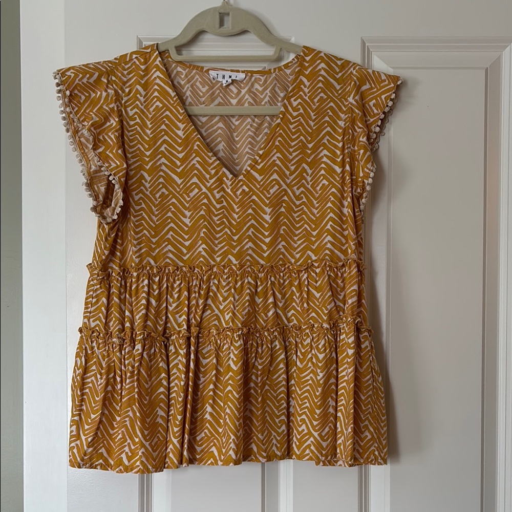 Yellow Chevron Women's Top